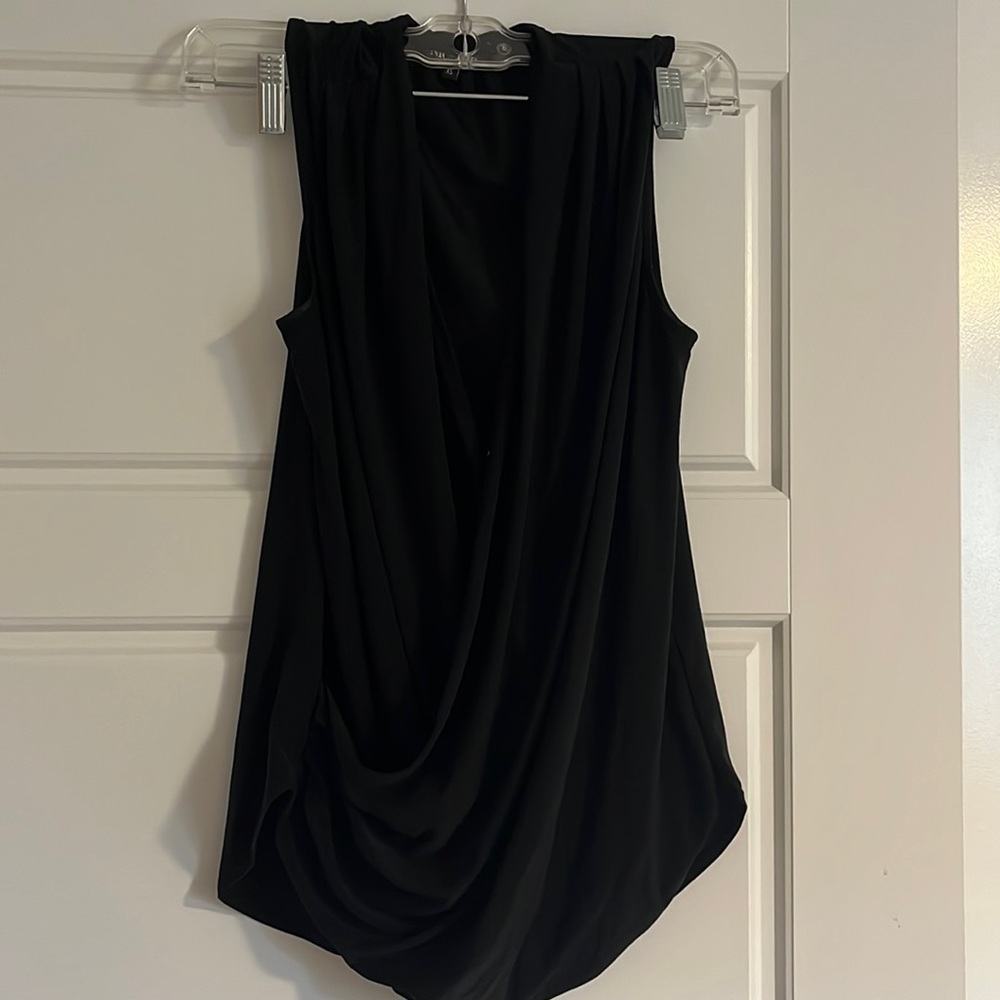 Black sleeveless blouse